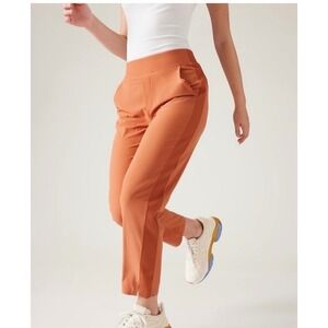 Athleta Brooklyn Ankle Pants Womens 20 Cactus Orange Tapered Slit Hem NWT